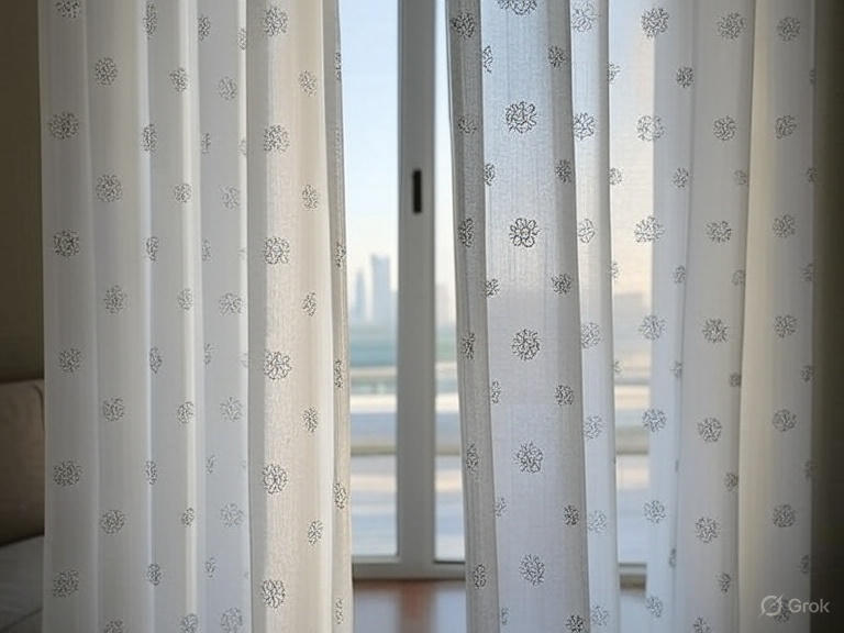 Custom eyelet curtains for a luxury villa in West Bay, Doha Custom eyelet curtains for a luxury villa in West Bay, Doha
