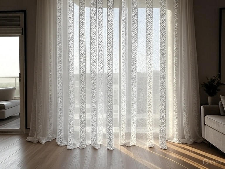 Motorized eyelet curtains being installed by experts in Lusail, Doha Motorized eyelet curtains being installed by experts in Lusail, Doha
